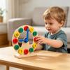 Kids Wooden Clock Toy Preschool Number Color Recognition Time Learning Clock Toddlers Educational Clock Teaching Aid with Movable Hands