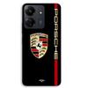 Case For Xiaomi Redmi 13C 4g PORSCHE Red and Gold Logo Black Background Maniacase