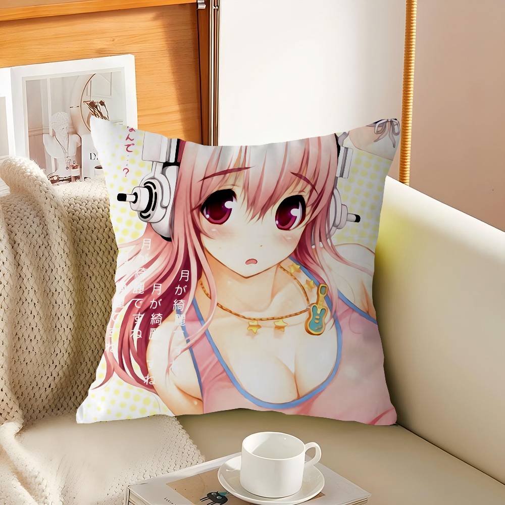 S-Super S-Sonico Pillow Gifts Home Office Furnishings Bedroom Sofa Car Cushion Cover Case 45x45cm