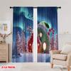2pcs,2D Plane Printing Curtain Popular Christmas Red Truck Durable 100% Polyester Fabric (without Rod) Art Deco Festive for