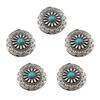 5 Pcs Leather Decorative Button Imitation Turquoise Buttons Flower Clothes Buttons for Jewelry Making Decoration