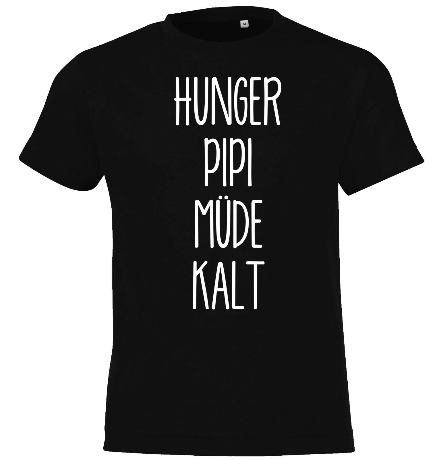 Youth Designz Kids kids boys T-Shirt Hunger, Pee, Tired, Cold Logo Print Saying Funny 100
