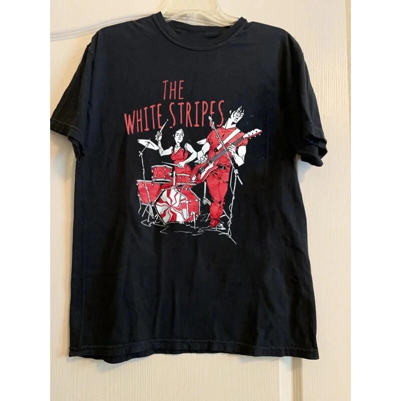 Rare The White Stripes Band Short Sleeve Black T-shirt NZ263 FREE SHIPPING XXXL