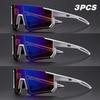 3 STÜCK Coole Radsport Winddichte Übergroße Sportsonnenbrille Trendige Outdoor-Brille für Damen Herren