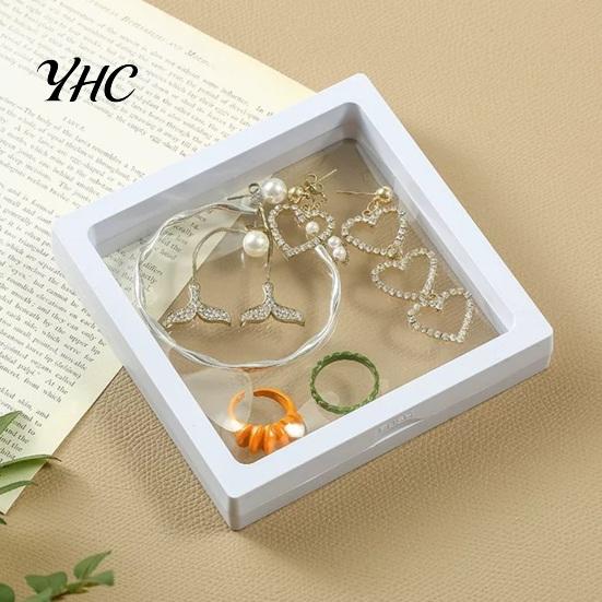 Jewelry Box Necklace Display 3Pcs Clear Set PE Film Unbreakable Multifunctional Storage Boxes for Bracelet Ring 3D Floating Effect