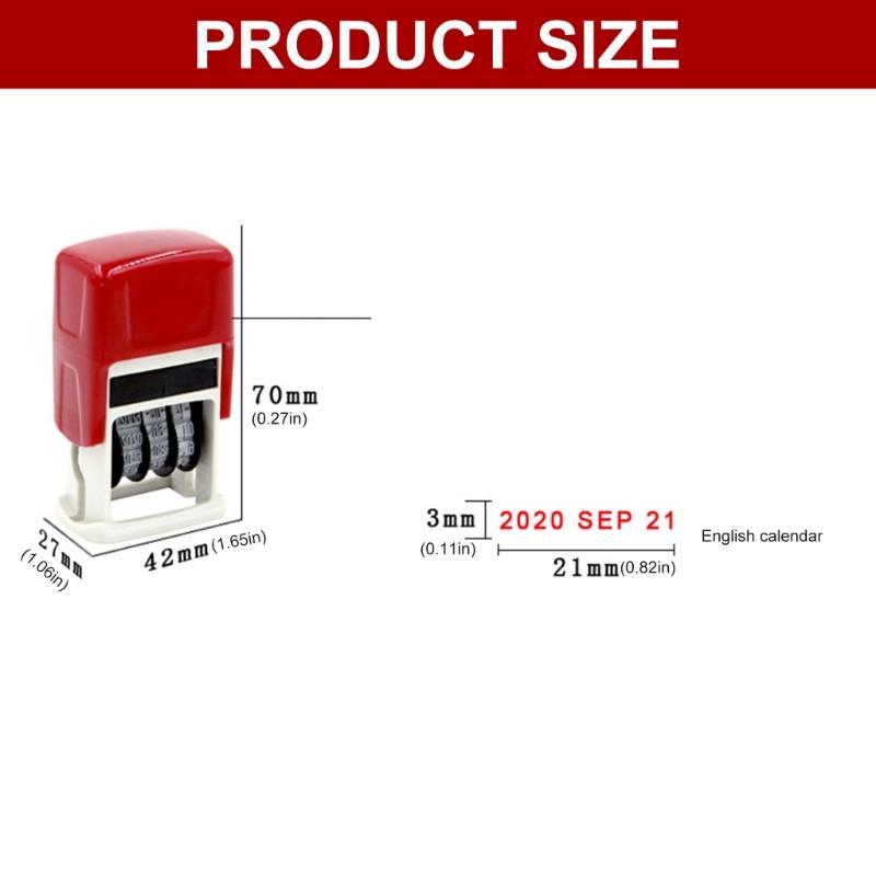 Multifunction English Date Stamp Adjustable Rubber Stamp Line Dater Number Roller Stamp Office Stamp Scrapbooking Stamp