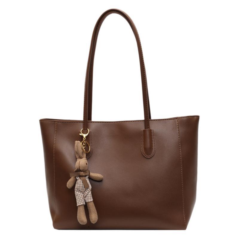 Large Capacity Bag Women's Autumn Simplicity 2025 New Fashion Casual Shoulder Bag Retro Leather Commuter Tote Bag