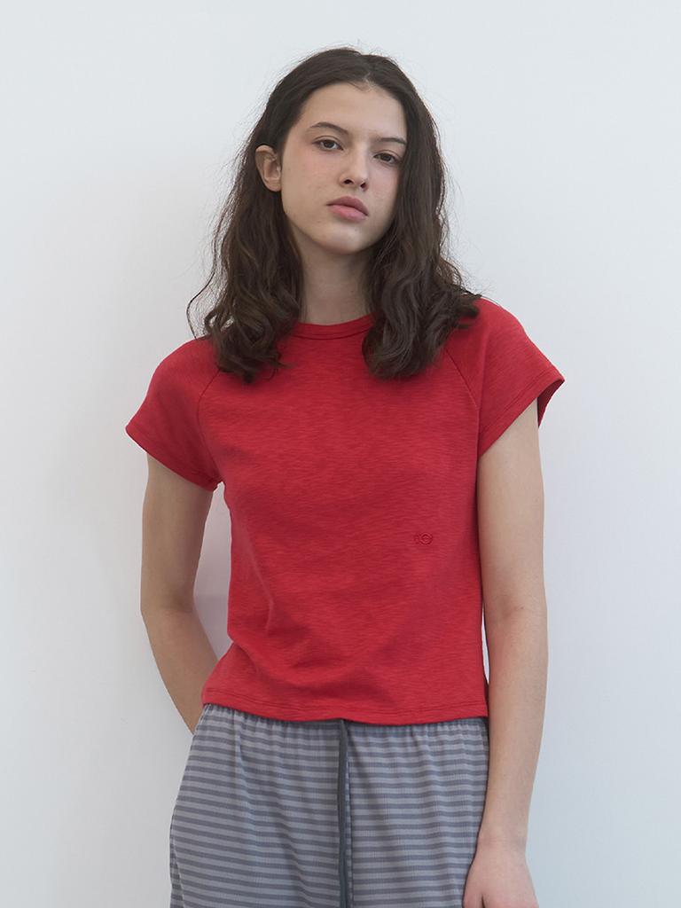 ENZO BLUES Slub Raglan T-Shirt (Red)