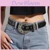 Fashionable Ins Style Wide Waist Belt With Water Drill Decoration