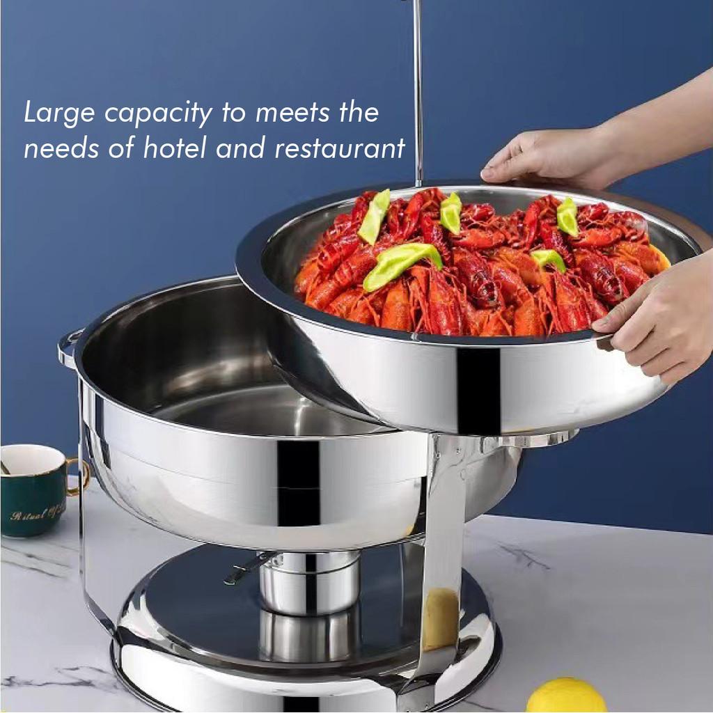 9L Large Capacity Stainless Steel Bell Dome Chafing Dish Restaurant Buffet Serving Dishes Hanging Dome Food Pan