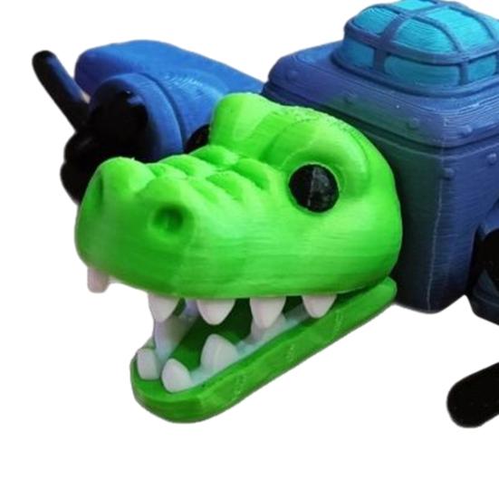 3D Printed Crocodile Ornament Portable Animal Fidget Toy Flexible Bomber Crocodile Stress