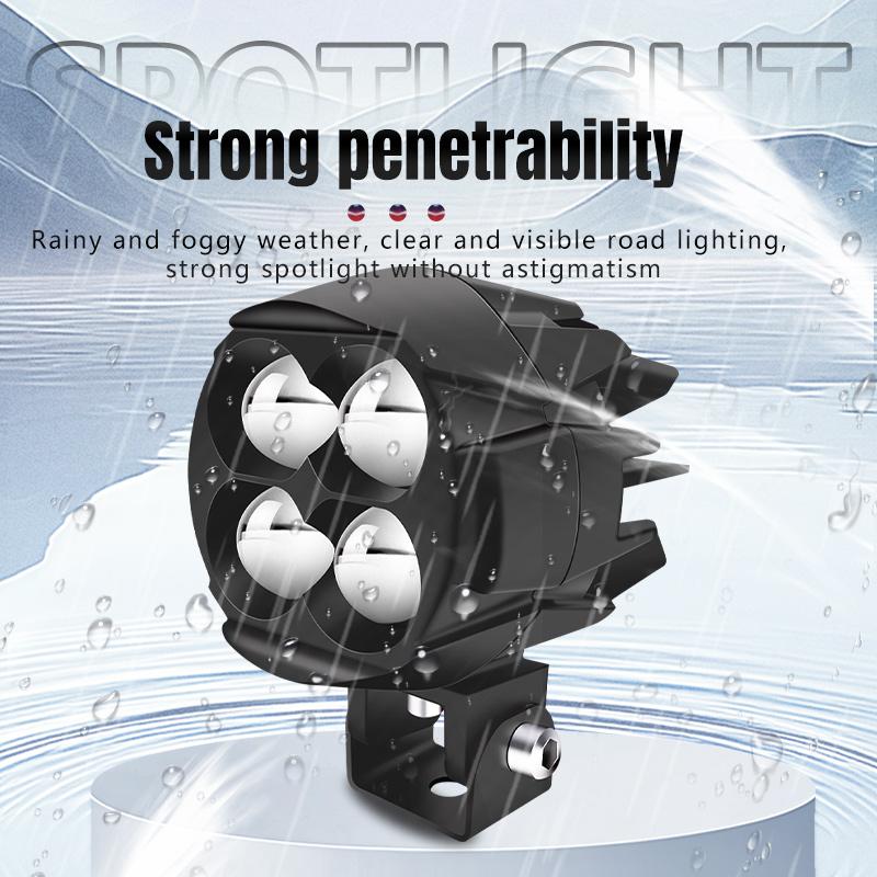 Motorcycle LED Fog Light Auxiliary Headlight Hi/Low Beam Moto Fog Driving Light Spotlight Work Lamp for Off Road Truck Car ATV