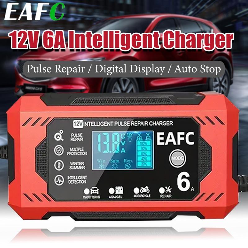 12V 6A Car Battery Charger Smart Battery Trickle Charger 12V Battery Maintainer for Car, Truck Motorcycle Lawn Mower Marine Lead Acid Charger