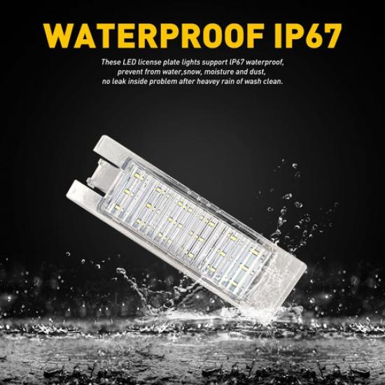2Set Fit 2014-21 Malibu Camaro Chevy Volt WHITE SMD Full LED License Plate Light