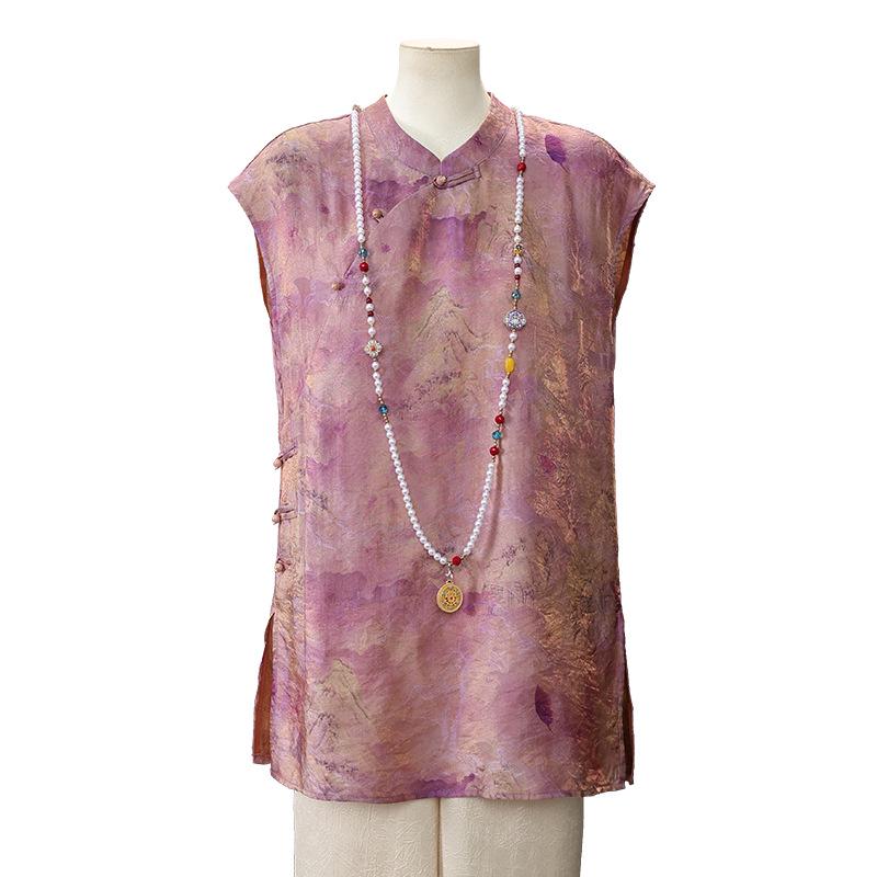 2026 National New Chinese Style Summer T-shirt for Middle-Aged and Elderly Women - Elegant Short Sleeve Top