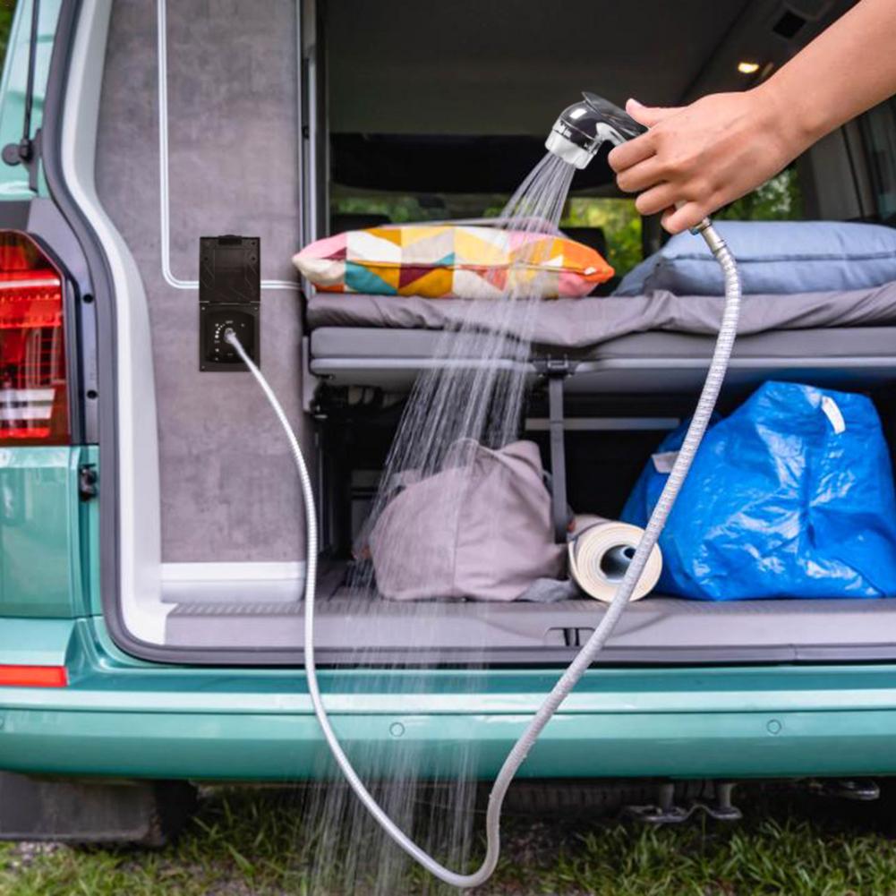 RV Exterior Shower Box Kit Faucet Hose With Shower Head Durable Outdoor Modification Accessories Campers Travel For Caravan Boat