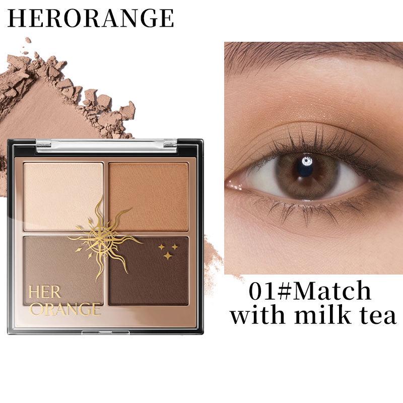 Moon Shadow Sunlit 4-Color Eyeshadow Palette: Waterproof, Sweatproof, Long-Lasting, Easy To Apply, Versatile for Everyday Use.