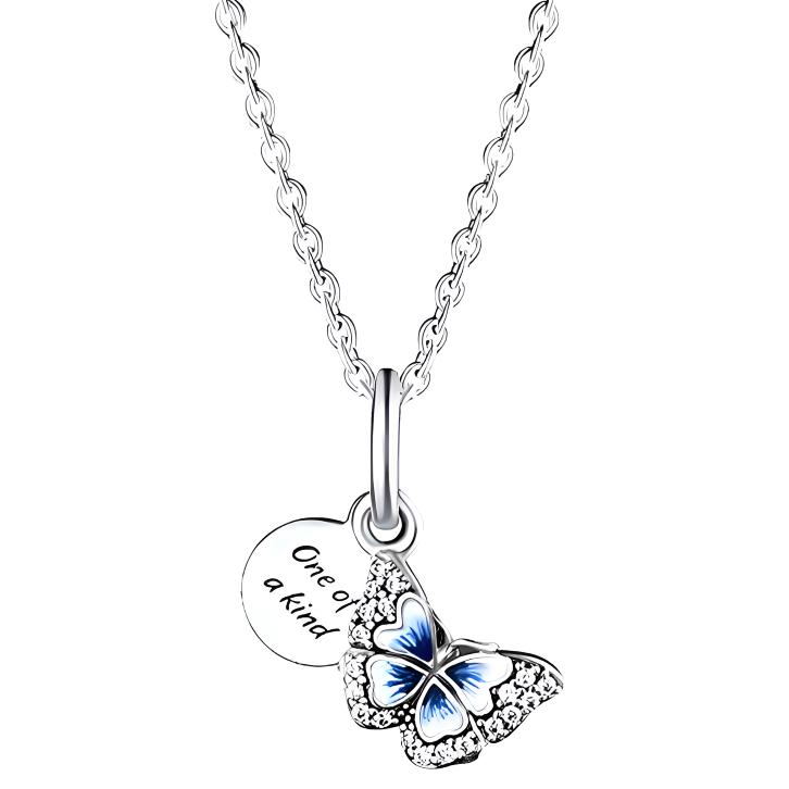 Pandora Butterfly Dance Spring 925 Silver Set 925 Silver Cubic Zirconia Necklace Women necklace ZT2302 Multicolor,F