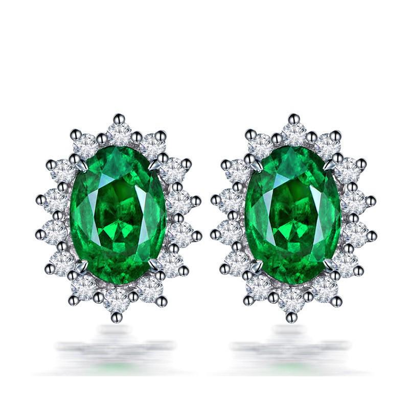 Sterling Silver S925 Zircon Six-Claw Earrings for Women