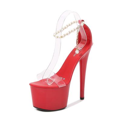 16.5Cm High Heels Platform Sandals Patent Leather Sexy Stilettos Supermodel Party Shoes