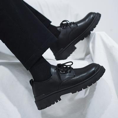 Męskie skórzane buty jesienne nowe brytyjska platforma casualowe buty męskie formalne buty szefa niskie buty Martin