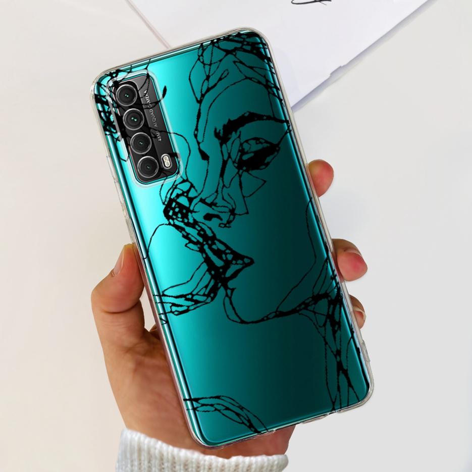 For Huawei P Smart 2021 Case PPA-LX1 PPA-LX2 New Fashion Painted Cover Soft TPU Phone Case For Huawei Y7a Psmart 2021 Coque Capa
