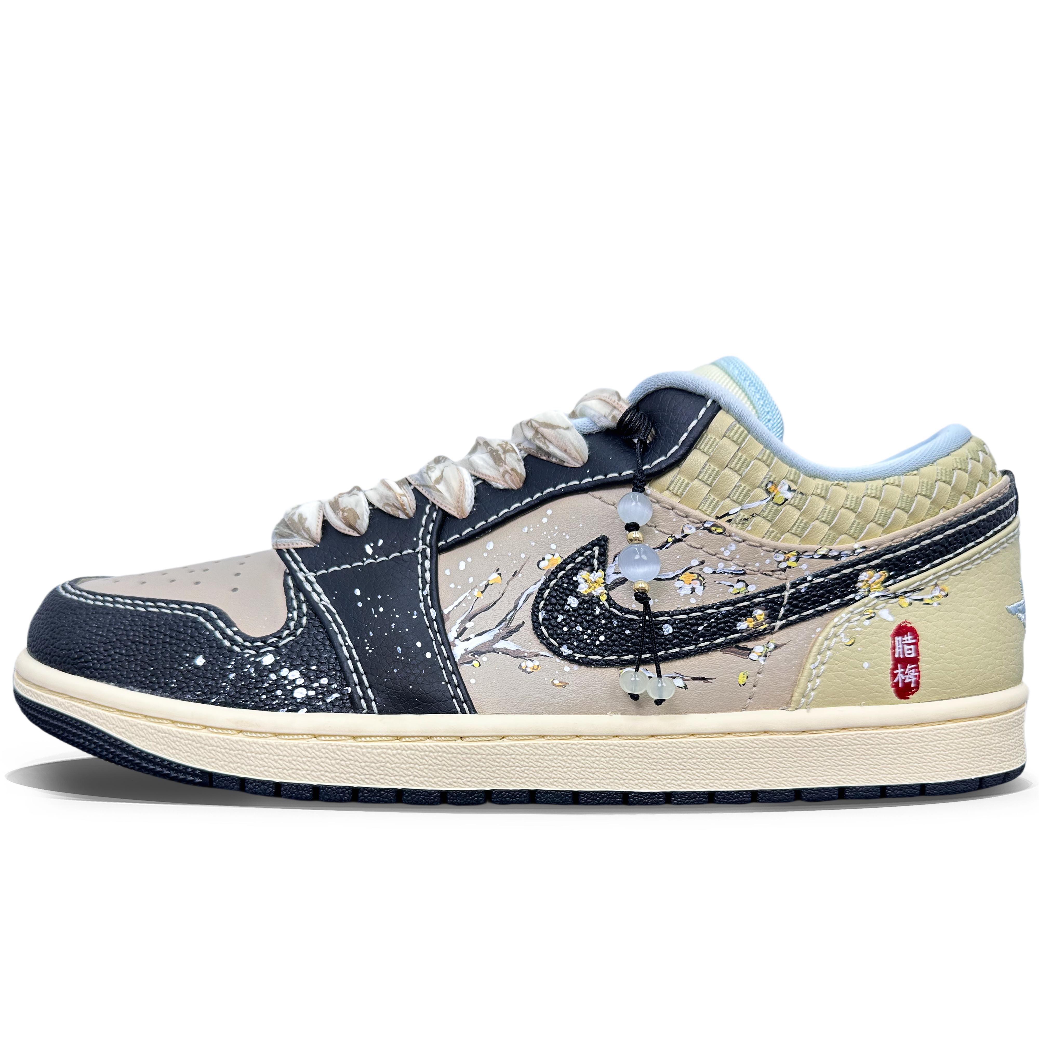 Jordan Air Jordan 1 Slip Resistant Slip Resistant Low top Vintage Basketball Shoes Men s Ecru HQ3437-101(Team501-) 41