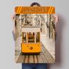 Lisbon Tram Tinplate Posters Customizable Wall Art Retro Vintage Metal Signs for Home Room Bathroom Decor Decoration Aesthetic