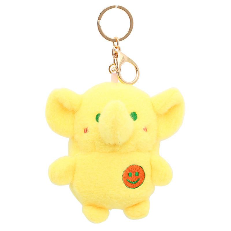 Charming Elephant Plush Keychain Cute Accessory Bag Decoration Stuffed Mascot жёлтый