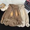 Herren Oversized Schwerer Hoodie - Herbst/Winter Trendiger Lockerer Schnitt mit Plus Samt und Gestempeltem Design