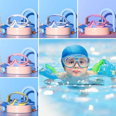 Outdoor Swim Goggles Earplug 2 In 1 Set Anti-Fog UV Protection Swimming Glasses With Earplugs for Kids Toddler 3-15 Years