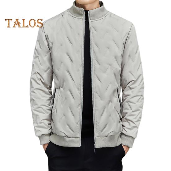 Męski zimowy płaszcz bawełniany z kieszeniami, kołnierzem stójką, długim rękawem, pogrubioną aksamitną podszewką, kurtka wiatroszczelna