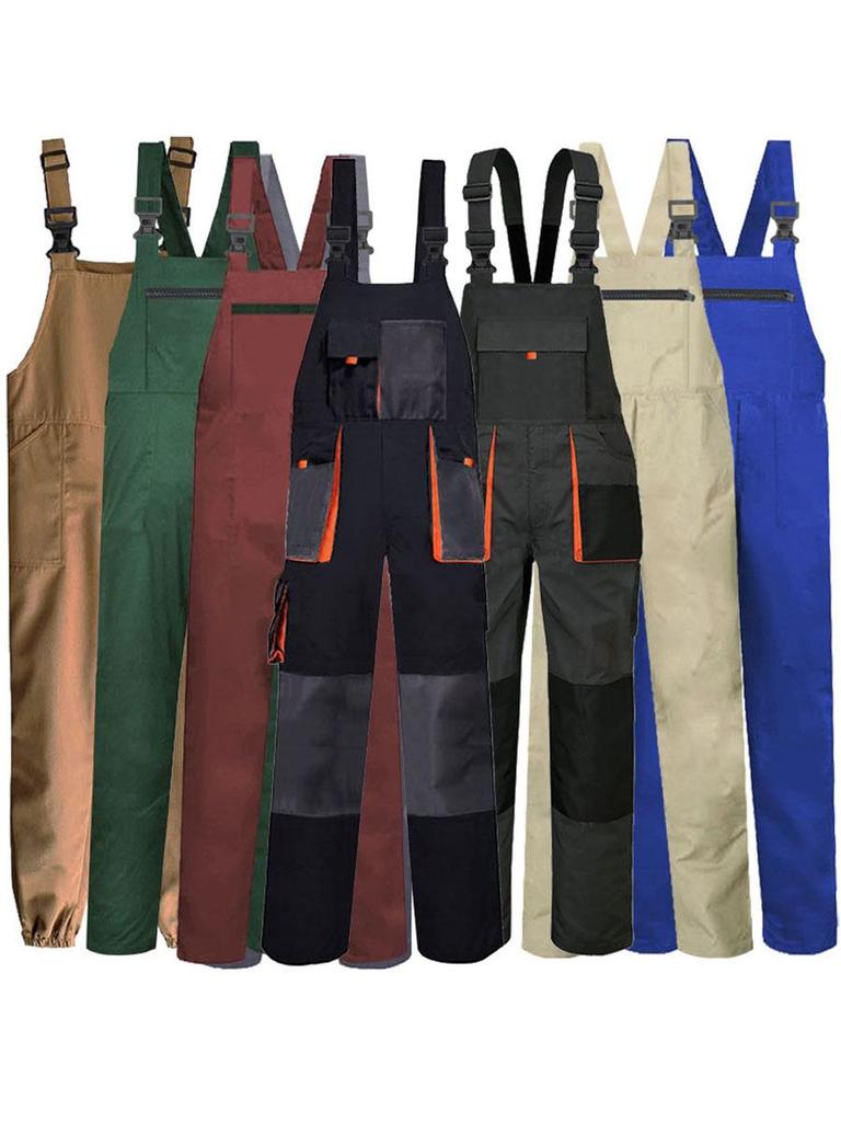 Unisex Pure Cotton Work Pants - Four Seasons Durable, Dirt & Wear-Resistant Plus Size Overalls for Machine Repair.