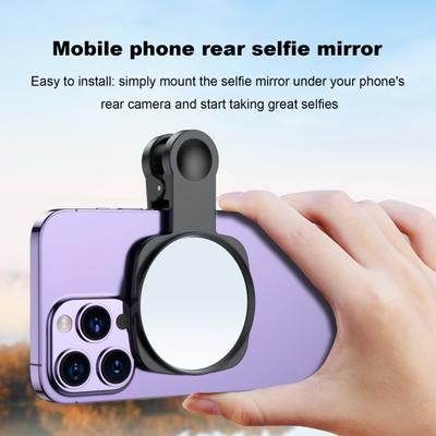 Mobilní telefon Selfie Clear Mirror Lehké přenosné protiskluzové nastavitelné zrcátko Reflexní klip pro fotoaparát chytrého telefonu