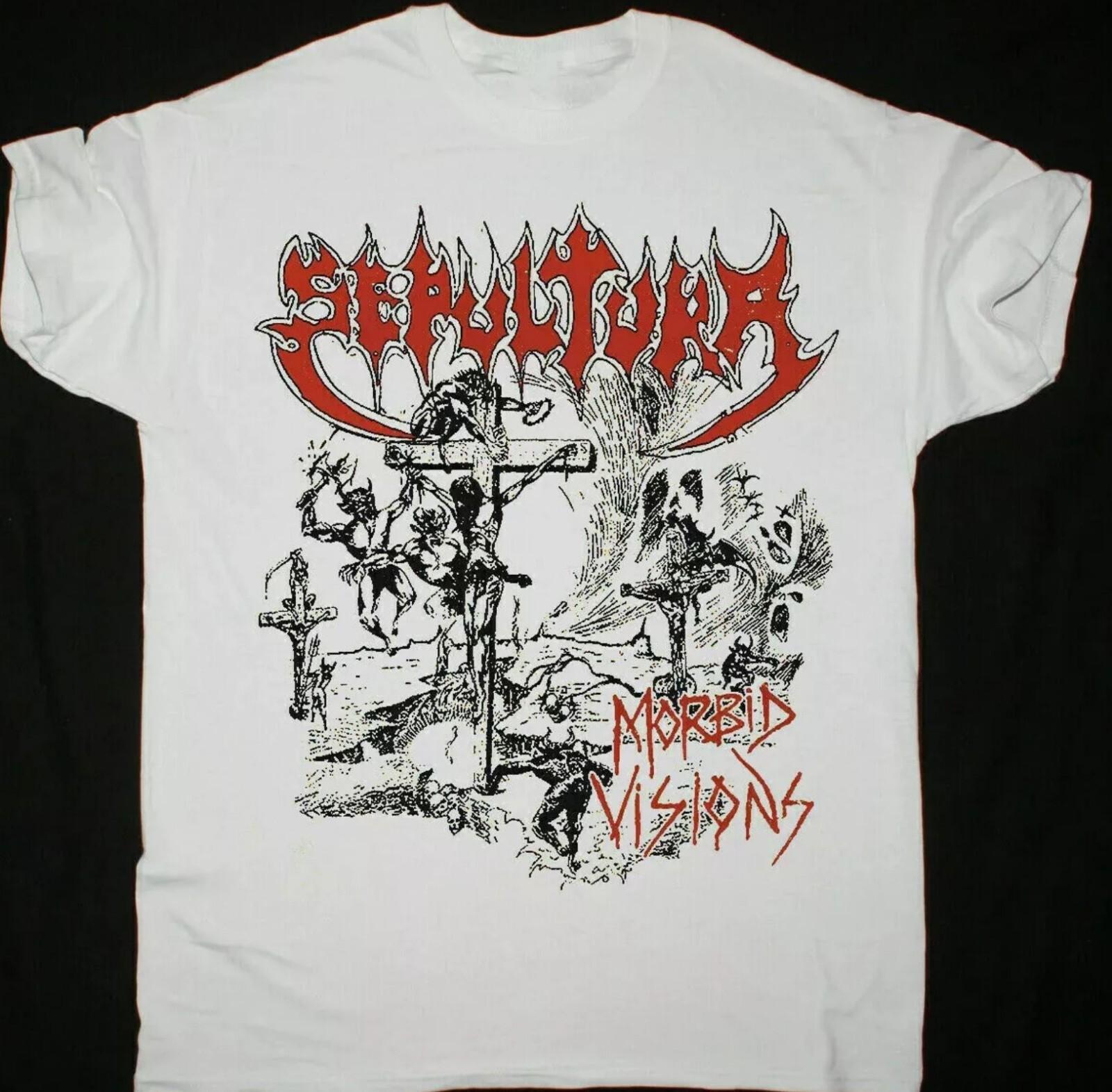 

26 SEPULTURA MORBID VISIONS SHort Sleeve Cotton White Men T-shirt Unisex T-Shirt XXL