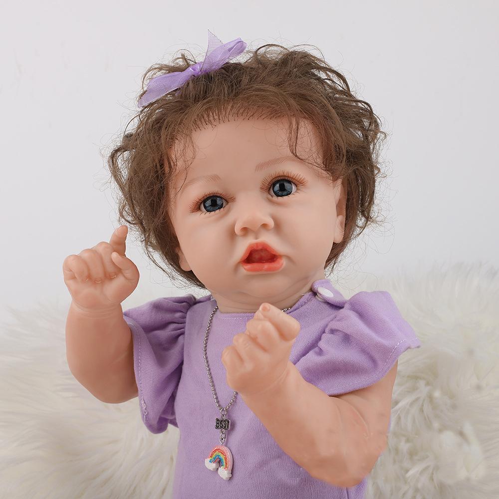 55 cm Vaskbar naturtro Myk Håndmalt Simulering Baby Reborn Dukke Barn Følger med Lek Dukke