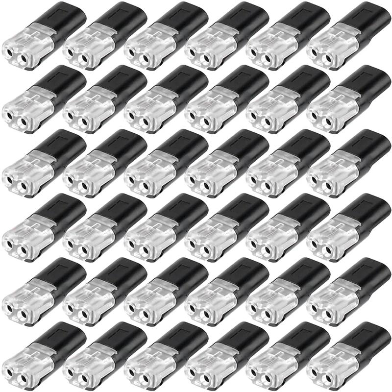 

Double Wire Plug in Connector 2 Pin Electrical Wire Cable Connectors Quick Splice Crimp Terminal Car Wire Connection Wholesale (Black,2PCS) чорний