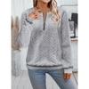 Ladies, Casual, Collar Zipper, Long Sleeved Hoodie, Women's Clothing, T-shirt