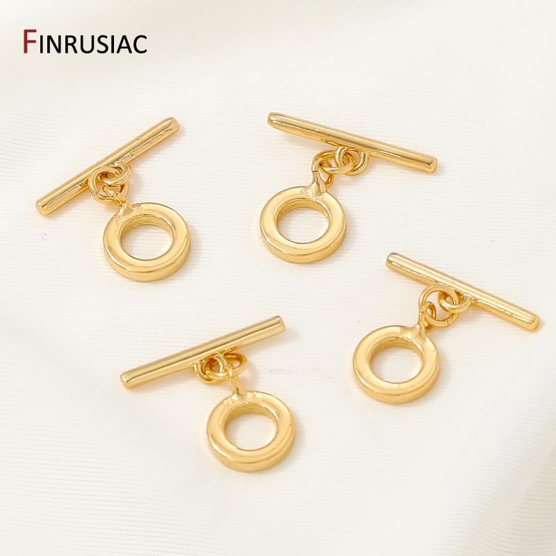 14K Gold Plated Brass OT Clasps Toggle Clasps End Connector for DIY Bracelet Necklace Jewelry Making Findings Accessories