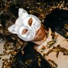 Leere Plastik-Katzenmaske für DIY-Halloween-Dekoration Bemalbar Leichte Halbgesichts-Cosplay-Maskerade-Maske Bastelbedarf