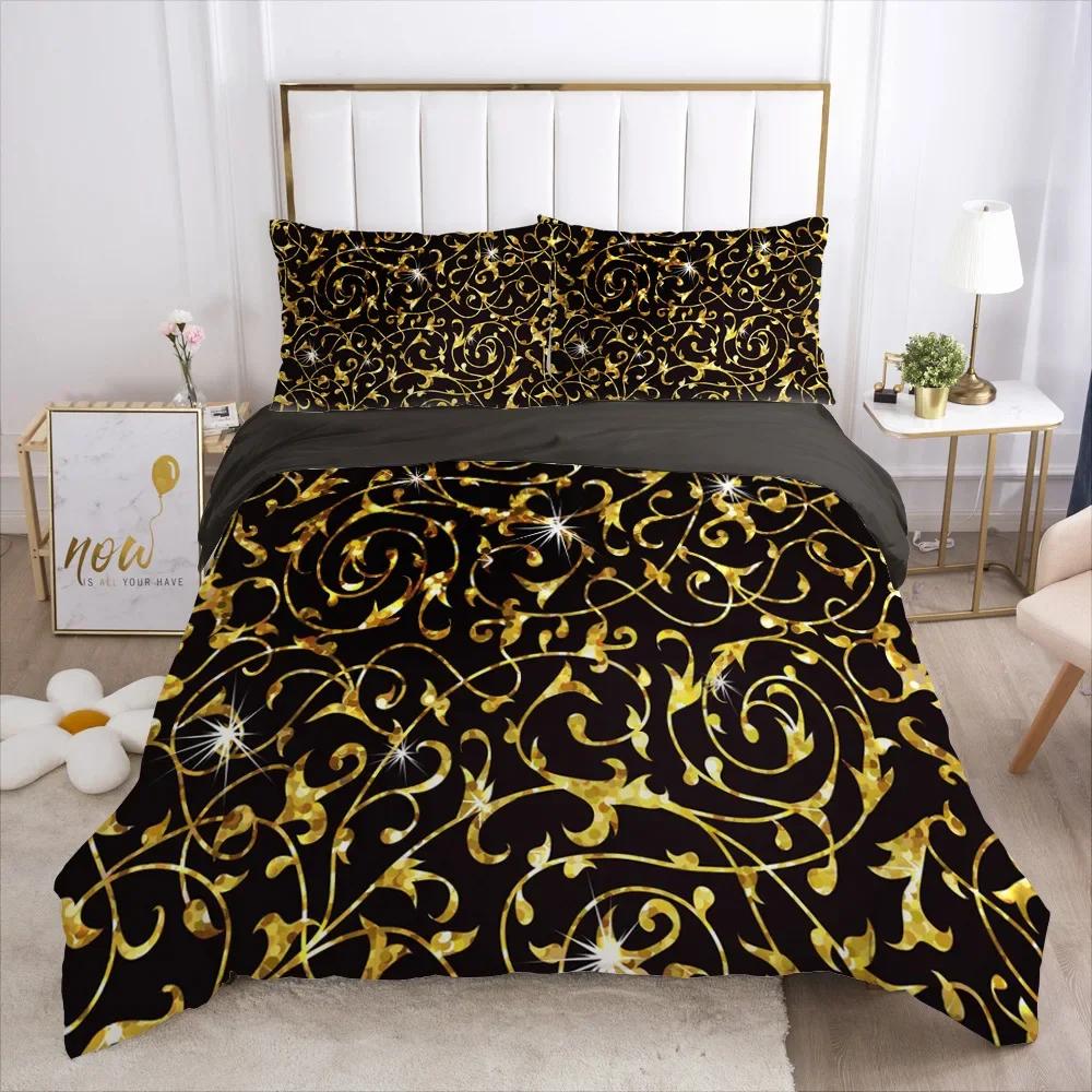 High-End Premium Bed Cover Sets for Bohemian European plus American Style Boho Gold Beding Set Bedrom Warm Comforter Set Quen High Quality