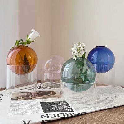 Spherical Glass Vase Creative Art Plant Potted Nordic Hydroponic Terrarium Flower Arrangement Container Table Decor Ornaments