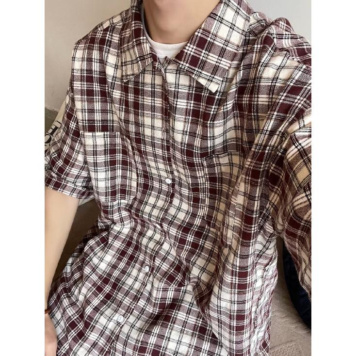 

2024 Весна Новая Клетчатая Рубашка Мужская Длинный Рукав Американский Ретро Модный Бренд Пике Красивая Свободная Рубашка Пальто 2XL красный