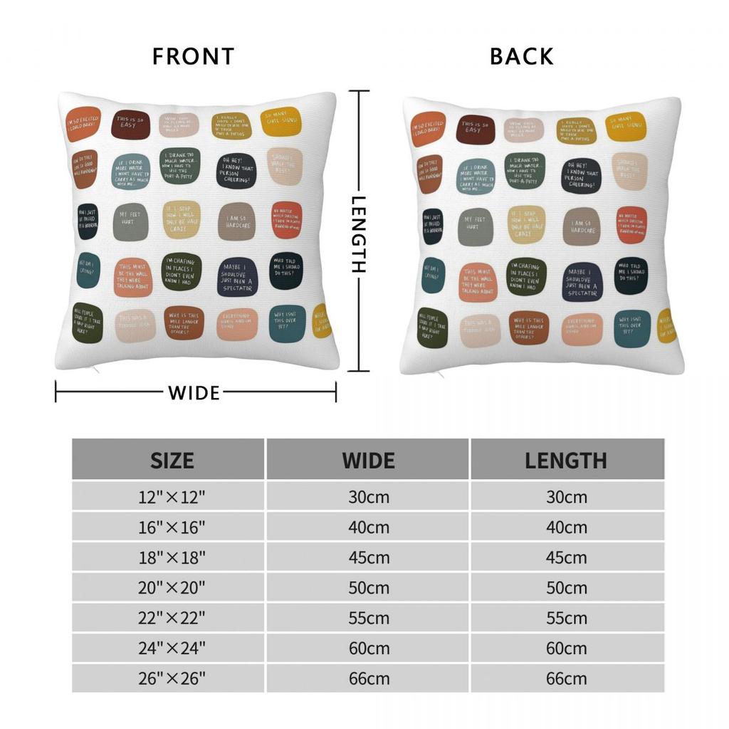 Thoughts While Running A Marathon Square Pillowcase Polyester Linen Velvet Pattern Zip Decor Pillow Case Room Cushion Cover
