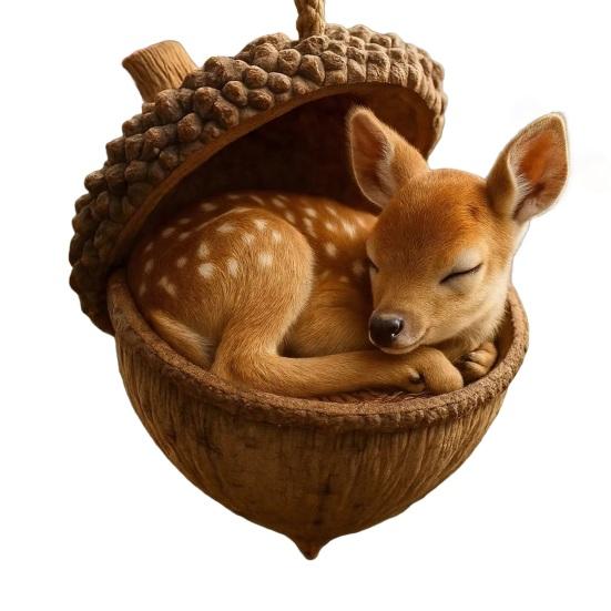 

Лесной желудь, животные, украшения, 2D акриловый подвесной шарм, милая белка, олень, лиса, декор для зеркала автомобиля, дома и рождественской елки 3