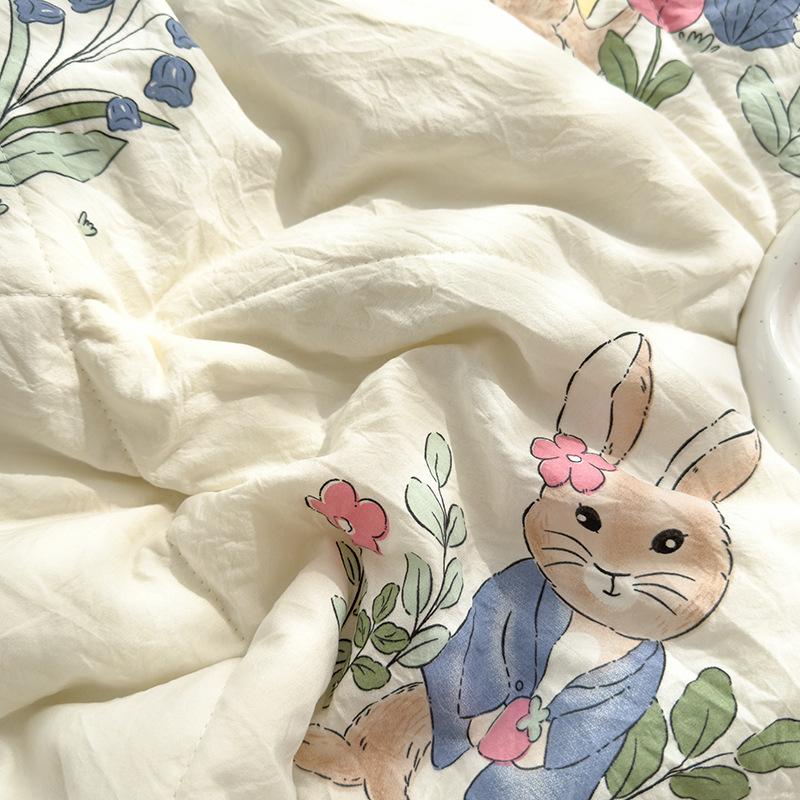 Class a Washed Double-Layer Yarn Soybean Fiber Children's Summer Cool Quilt Single Thin Quilt Double Air Conditioning Quilt