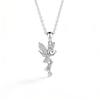 S925 Sterling Silver Angel Pendant Necklace for Women - Light Luxury Clavicle Chain with Versatile Elf Design