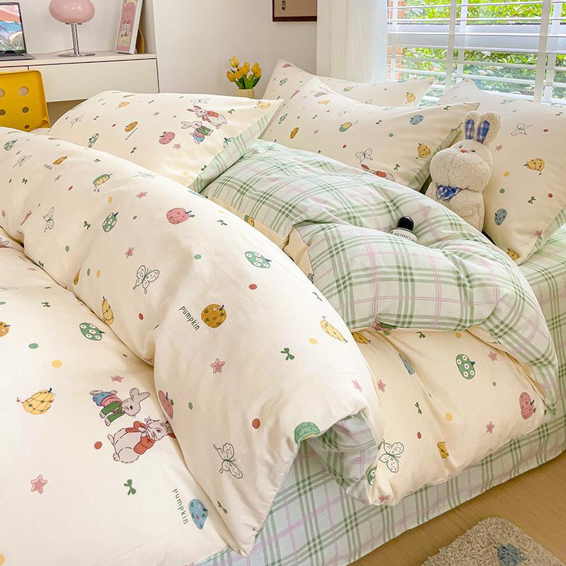 Sleep Grid Cotton 13070 Four-Piece Set