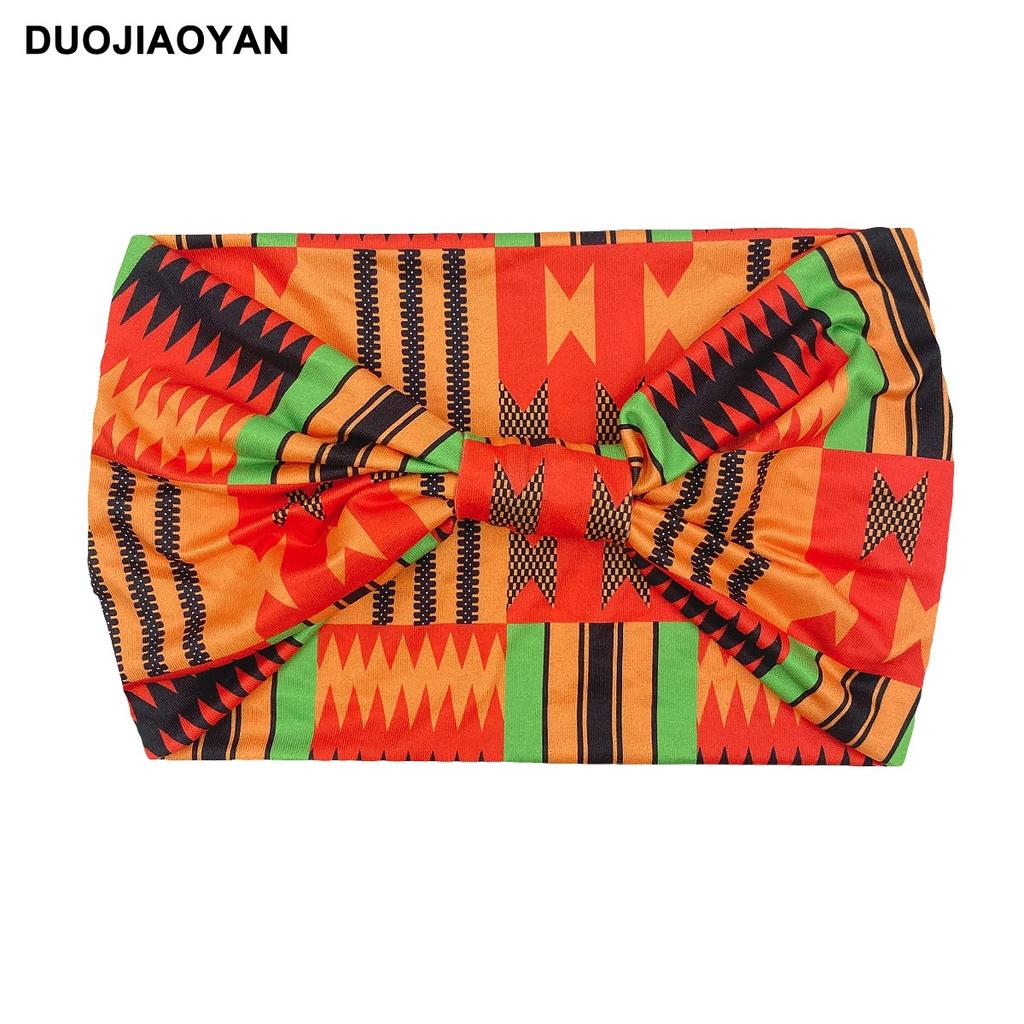 Knot Headband, Color Blocked Pattern Printed Sports Headband, Fashionable Polka Dot Wide Edge Elastic Headband