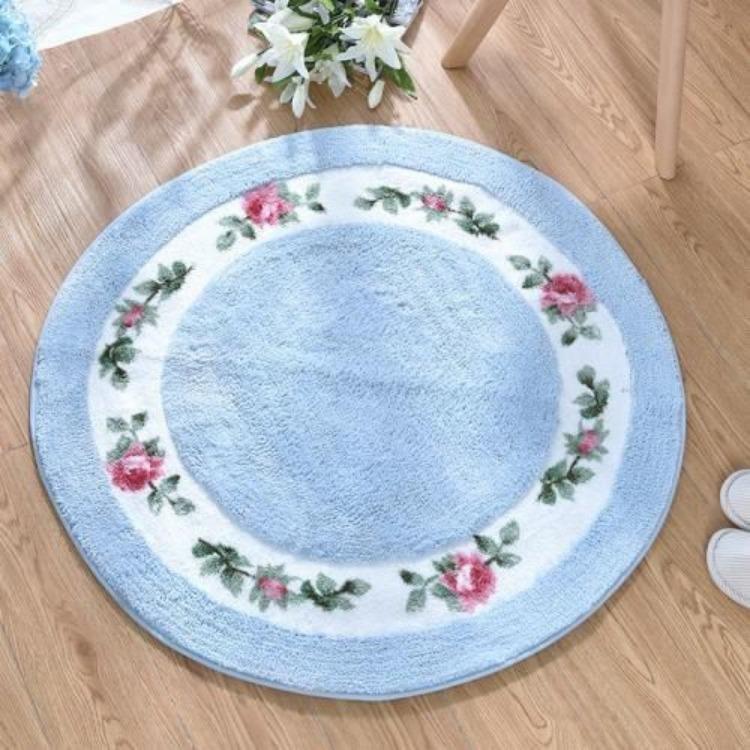 Circular Carpet Floor Mat Computer Chair Mat Simple Makeup Stool Foot Mat Anti Slip Carpet